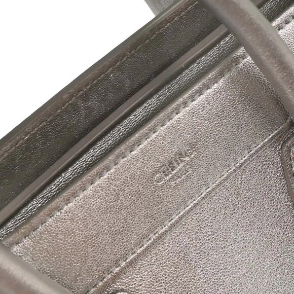 Celine Silver Leather Nano Luggage Tote Bag S-CU-4118 134745 - Picture 5 of 10